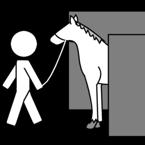 horse: leave stable